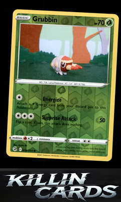 Reverse Holofoil Grubbin 018/264 Pokemon Common SWSH08: Fusion Strike Card NM