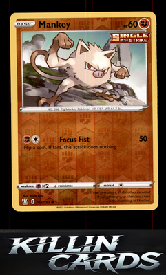 Reverse Holofoil Mankey 066/163 Pokemon Common SWSH05: Battle Styles Card NM
