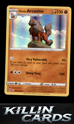 Hisuian Arcanine 084/196 Pokemon Holo Rare SWSH11: Lost Origin Card NM