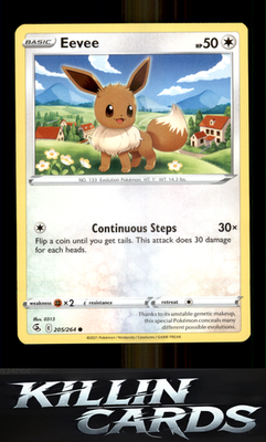 Eevee 205/264 Pokemon Common SWSH08: Fusion Strike Card NM
