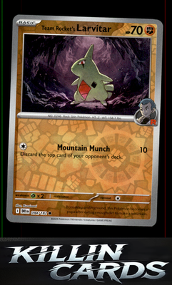 Reverse Holofoil Team Rocket's Larvitar 094/182 Pokemon Common SV10: Destined Ri