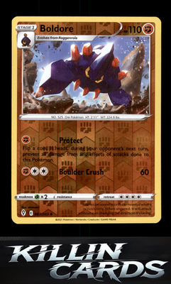 Reverse Holofoil Boldore 087/203 Pokemon Uncommon SWSH07: Evolving Skies Card NM