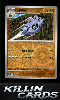 Reverse Holofoil Pupitar 048/131 Pokemon Common SV: Prismatic Evolutions Card NM