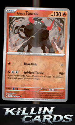 Reverse Holofoil Paldean Tauros - 018/191 018/191 Pokemon Uncommon SV08: Surging