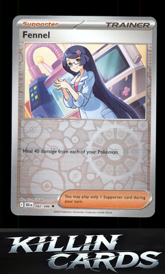 Reverse Holofoil Fennel 082/086 Pokemon Uncommon SV: Black Bolt Card NM