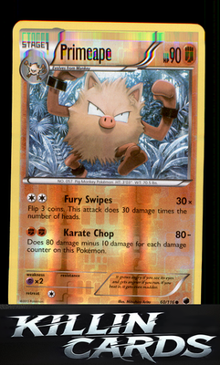 Reverse Holofoil Primeape 60/116 Pokemon Common Plasma Freeze Card NM