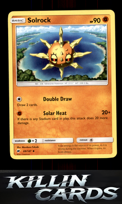 Solrock 69/147 Pokemon Uncommon SM - Burning Shadows Card LP