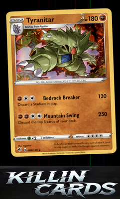 Tyranitar 088/189 Pokemon Holo Rare SWSH03: Darkness Ablaze Card NM