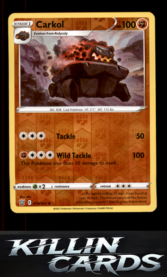 Reverse Holofoil Carkol 079/163 Pokemon Uncommon SWSH05: Battle Styles Card NM