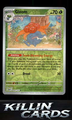 Reverse Holofoil Gloom 044/165 Pokemon Uncommon SV: Scarlet & Violet 151 Card NM