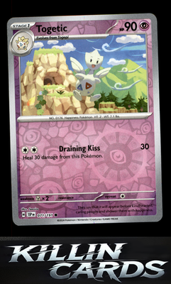 Reverse Holofoil Togetic 071/191 Pokemon Common SV08: Surging Sparks Card NM