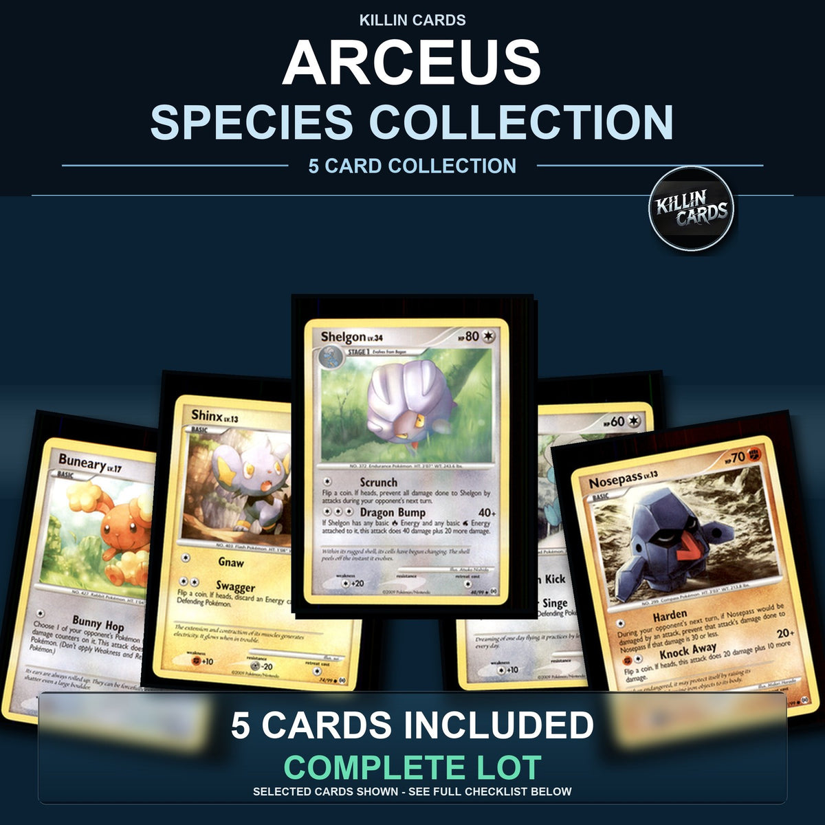Pokemon TCG Arceus Species Collection 5 Different Cards
