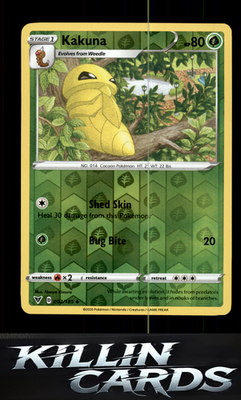 Reverse Holofoil Kakuna 002/185 Pokemon Uncommon SWSH04: Vivid Voltage Card NM