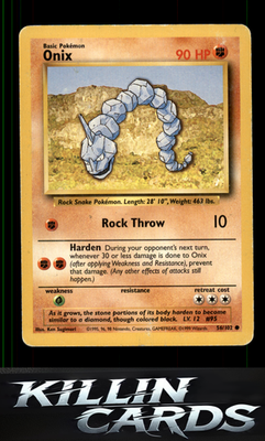 Onix 056/102 Pokemon Common Base Set Card LP