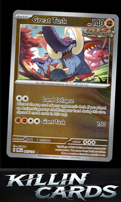 Reverse Holofoil Great Tusk 055/131 Pokemon Uncommon SV: Prismatic Evolutions Ca