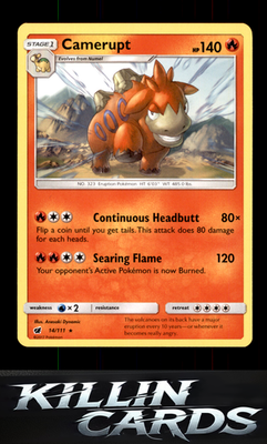 Camerupt 14/111 Pokemon Rare SM - Crimson Invasion Card NM