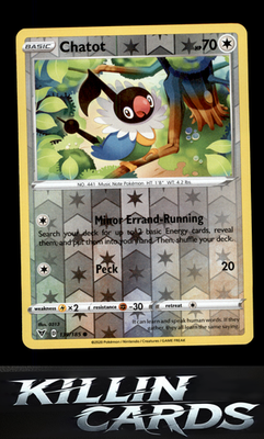 Reverse Holofoil Chatot 139/185 Pokemon Common SWSH04: Vivid Voltage Card NM