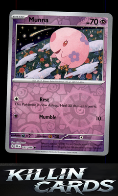 Reverse Holofoil Munna 035/086 Pokemon Common SV: Black Bolt Card NM