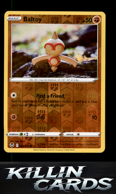 Reverse Holofoil Baltoy 093/195 Pokemon Common SWSH12: Silver Tempest Card NM