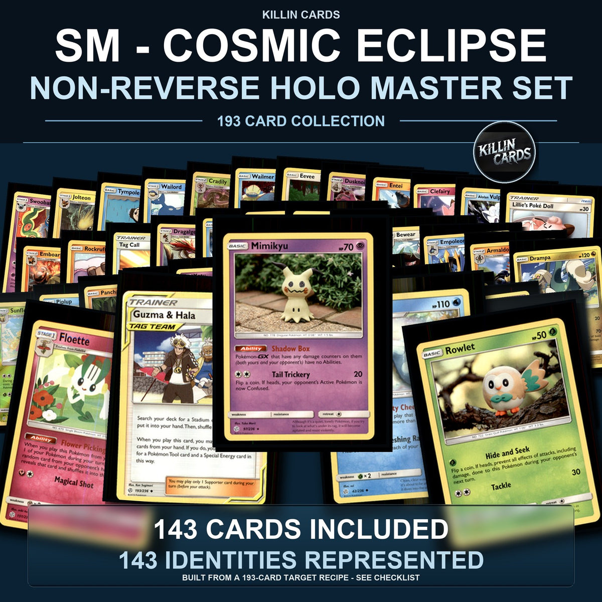 Pokemon TCG SM - Cosmic Eclipse C/UC/R Standard Set 143 Cards