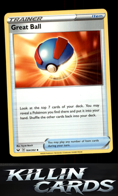 Great Ball 164/202 Pokemon Uncommon SWSH01: Sword & Shield Base Set Card NM