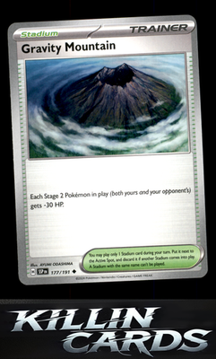 Gravity Mountain 177/191 Pokemon Uncommon SV08: Surging Sparks Card NM