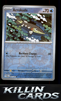 Reverse Holofoil Arrokuda 062/182 Pokemon Common SV10: Destined Rivals Card NM