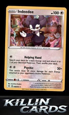 Indeedee 056/072 Pokemon Holo Rare Shining Fates Card NM