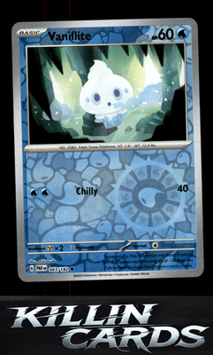 Reverse Holofoil Vanillite 043/182 Pokemon Common SV04: Paradox Rift Card NM