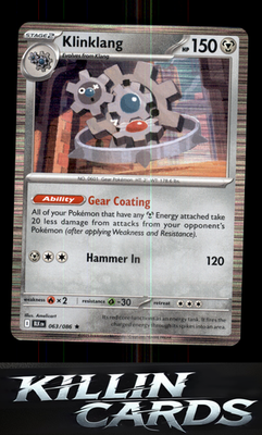 Klinklang 063/086 Pokemon Rare SV: Black Bolt Card NM