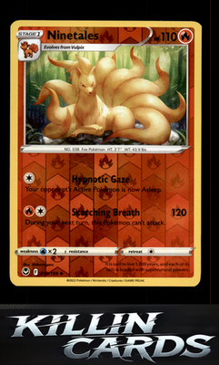 Reverse Holofoil Ninetales 018/195 Pokemon Uncommon SWSH12: Silver Tempest Card
