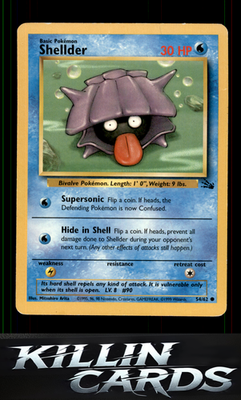 Shellder 54/62 Pokemon Common Fossil Card LP
