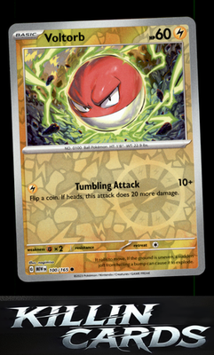 Reverse Holofoil Voltorb 100/165 Pokemon Common SV: Scarlet & Violet 151 Card NM