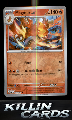 Reverse Holofoil Magmortar 010/091 Pokemon Rare SV: Paldean Fates Card NM