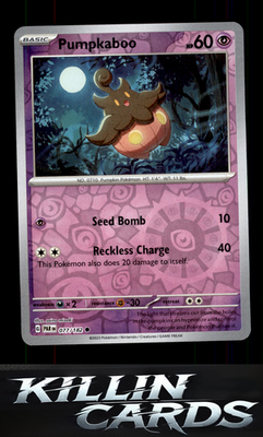 Reverse Holofoil Pumpkaboo 077/182 Pokemon Common SV04: Paradox Rift Card NM