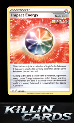 Impact Energy 157/198 Pokemon Uncommon SWSH06: Chilling Reign Card NM