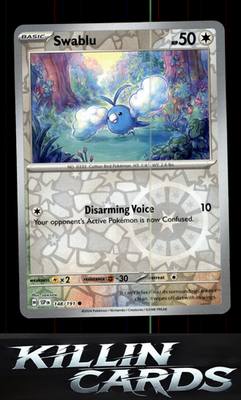 Reverse Holofoil Swablu 148/191 Pokemon Common SV08: Surging Sparks Card NM