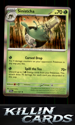 Sinistcha 022/167 Pokemon Rare SV06: Twilight Masquerade Card NM