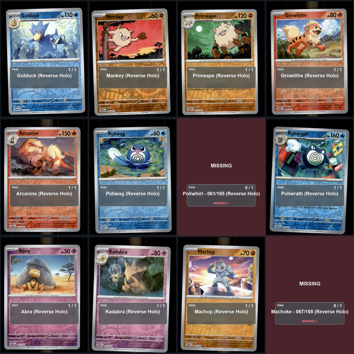 Pokemon TCG SV: Scarlet & Violet 151 Reverse Holo Master Set 106 Reverse Holo