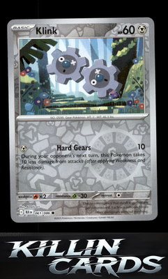 Reverse Holofoil Klink 061/086 Pokemon Common SV: Black Bolt Card NM