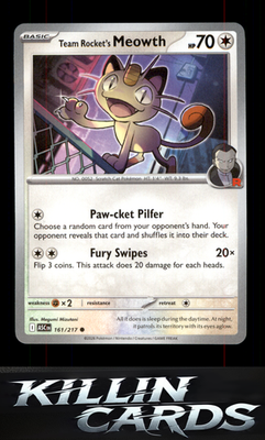 Team Rocket's Meowth 161/217 Pokemon Common ME: Ascended Heroes Card NM