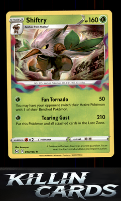Shiftry 013/196 Pokemon Holo Rare SWSH11: Lost Origin Card NM