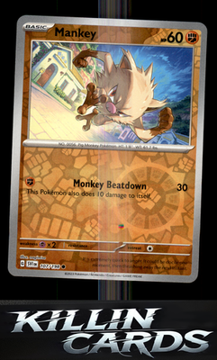Reverse Holofoil Mankey 107/198 Pokemon Common SV01: Scarlet & Violet Base Set C