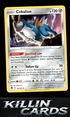Cobalion 126/195 Pokemon Rare SWSH12: Silver Tempest Card NM