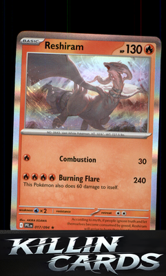 Reshiram 017/094 Pokemon Rare ME02: Phantasmal Flames Card NM