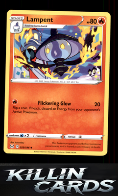 Lampent 025/196 Pokemon Uncommon SWSH11: Lost Origin Card NM