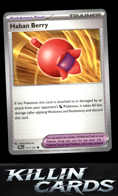 Haban Berry 111/131 Pokemon Common SV: Prismatic Evolutions Card NM