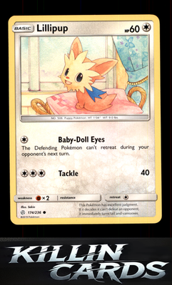 Lillipup 174/236 Pokemon Common SM - Cosmic Eclipse Card NM