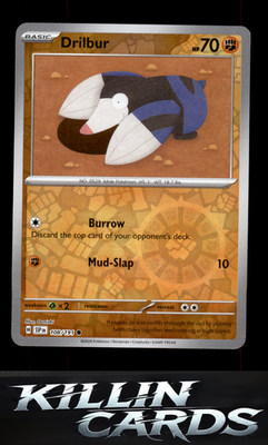 Reverse Holofoil Drilbur 108/191 Pokemon Common SV08: Surging Sparks Card NM