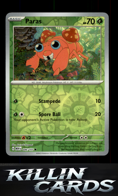 Reverse Holofoil Paras 046/165 Pokemon Common SV: Scarlet & Violet 151 Card NM
